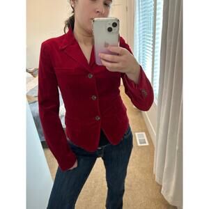 Ralph Lauren red corduroy blazer 100% cotton sz 6/ M - riding/ equestrian jacket